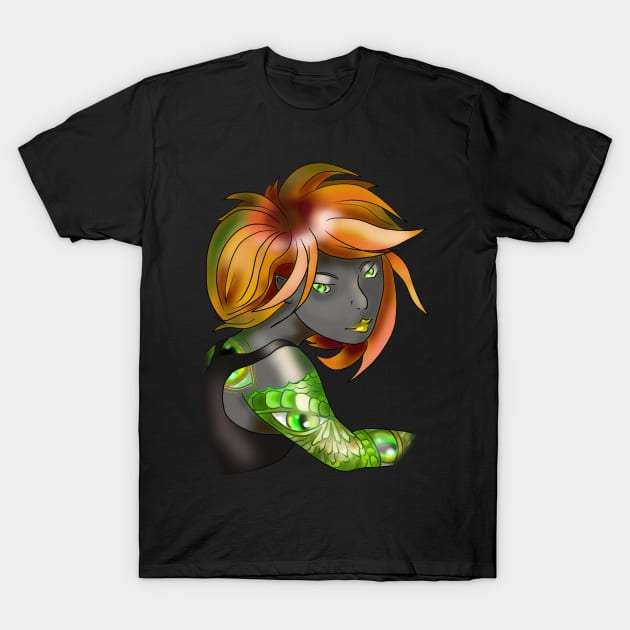 Dark elf girl with ginger hair T-Shirt by cuisinecat